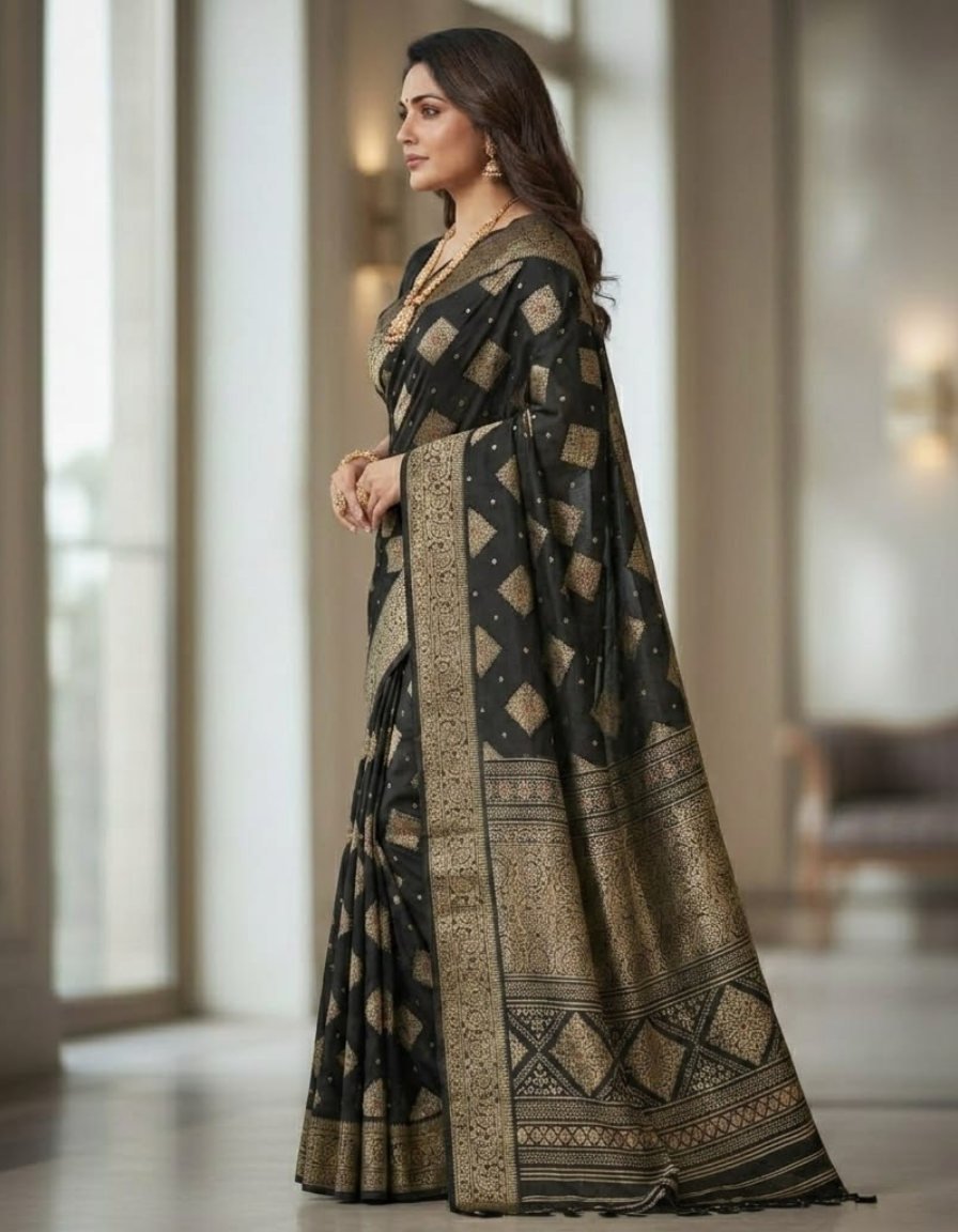 Black Dola Saree