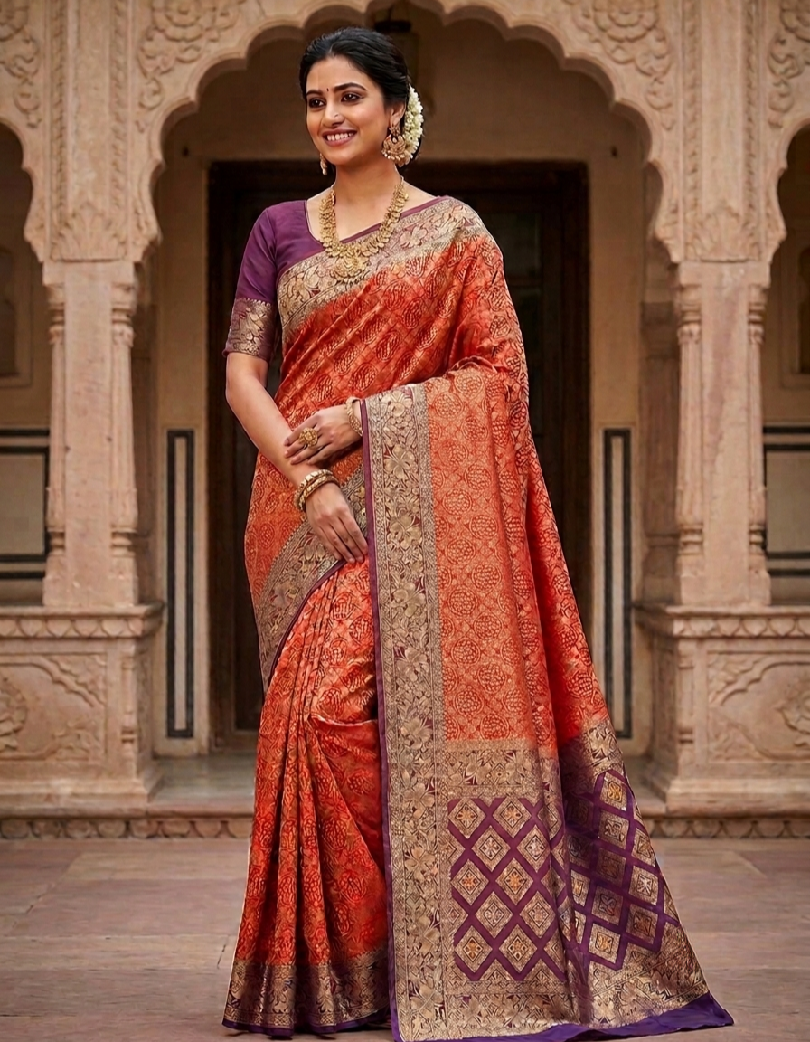 Exquisite Bandhni Khaddi Georgette Banarasi Saree