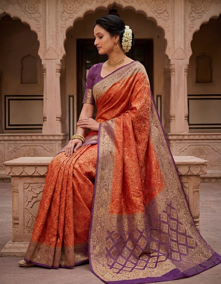 Exquisite Bandhni Khaddi Georgette Banarasi Saree
