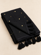 Elegant Black Handloom-Style Saree