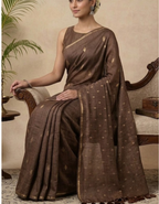 Brown Ghicha silk saree