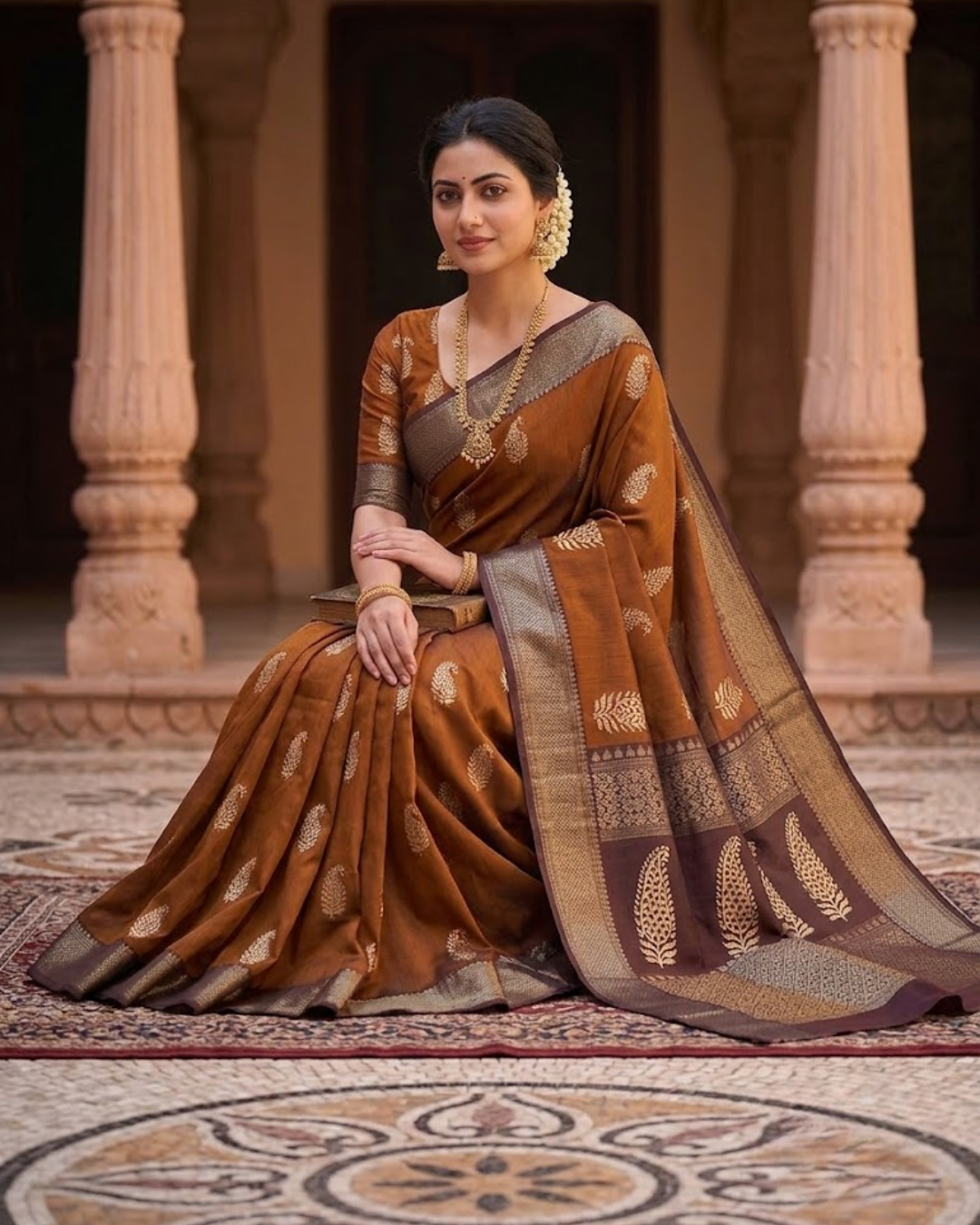 Chanderi Discharge block print saree