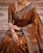 Chanderi Discharge block print saree