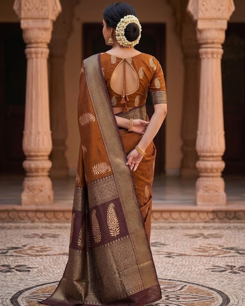 Chanderi Discharge block print saree