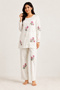 White Floral printed Co=ord set