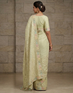 Light Green Fine Georgette Chikankari Saree