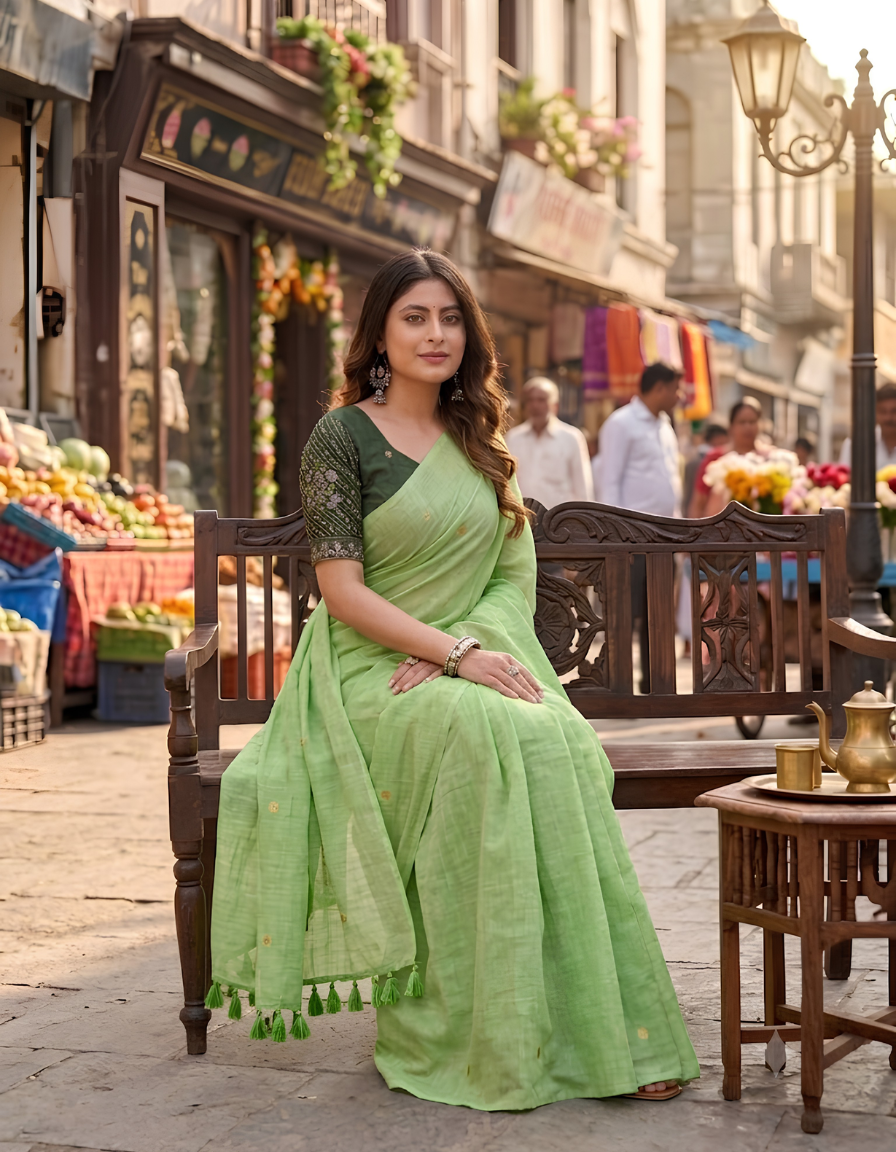Cotton Khadi Ginni saree