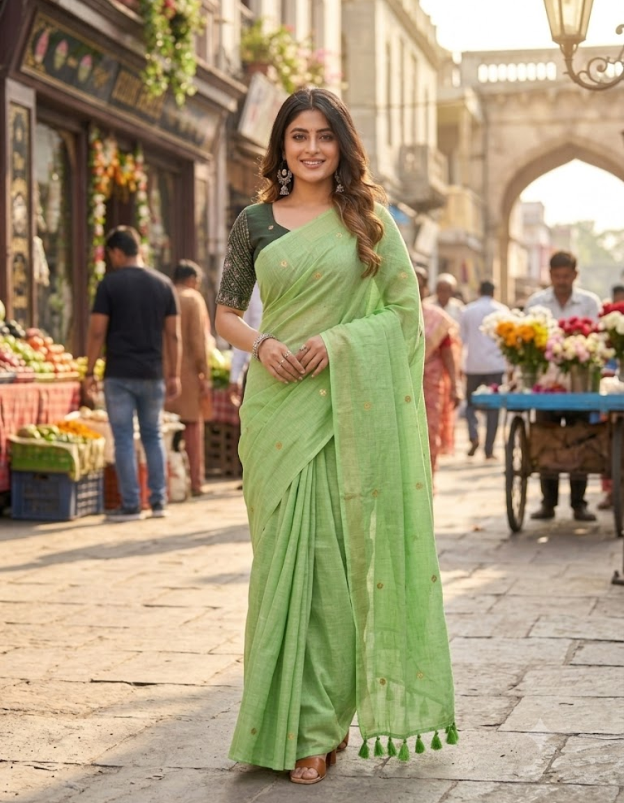 Cotton Khadi Ginni saree