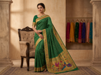 Regal Green Banarasi Silk Saree with Paithani Pallu