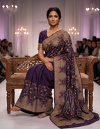 Kashmiri Kashida Embroidered Fine Georgette Saree