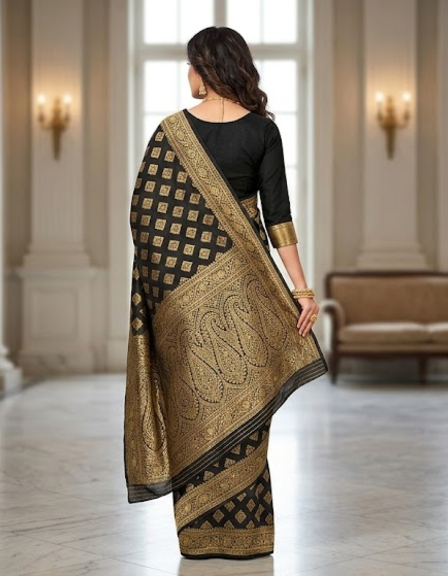 Black Dola Saree