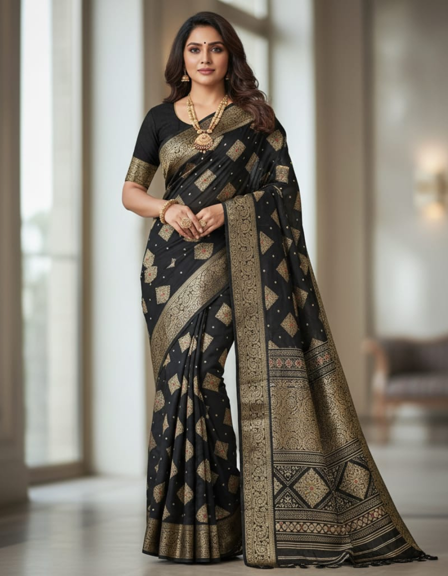 Black Dola Saree