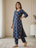 Navy Blue Petal Elegance