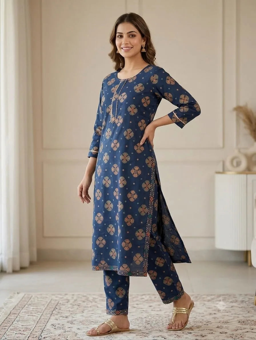 Navy Blue Petal Elegance