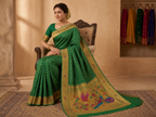 Regal Green Banarasi Silk Saree with Paithani Pallu