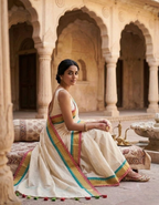 Elegant Ivory Mul Cotton Saree